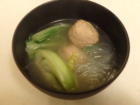 鶏団子のスープ春雨